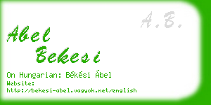 abel bekesi business card
